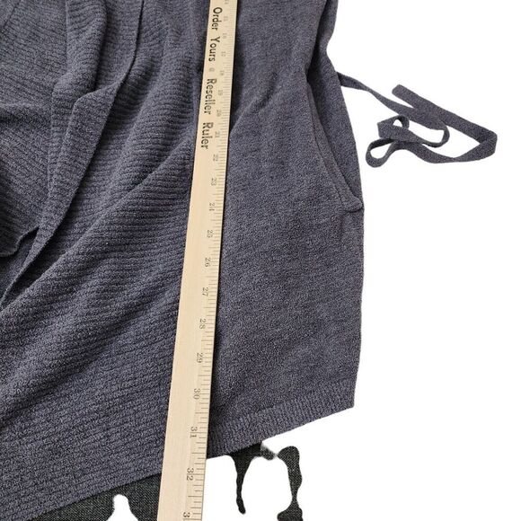 Barefoot Dreams‎ Cardigan Small Gray Sweater Cozychic Ultralite Knit Tie Waist - Picture 9 of 9